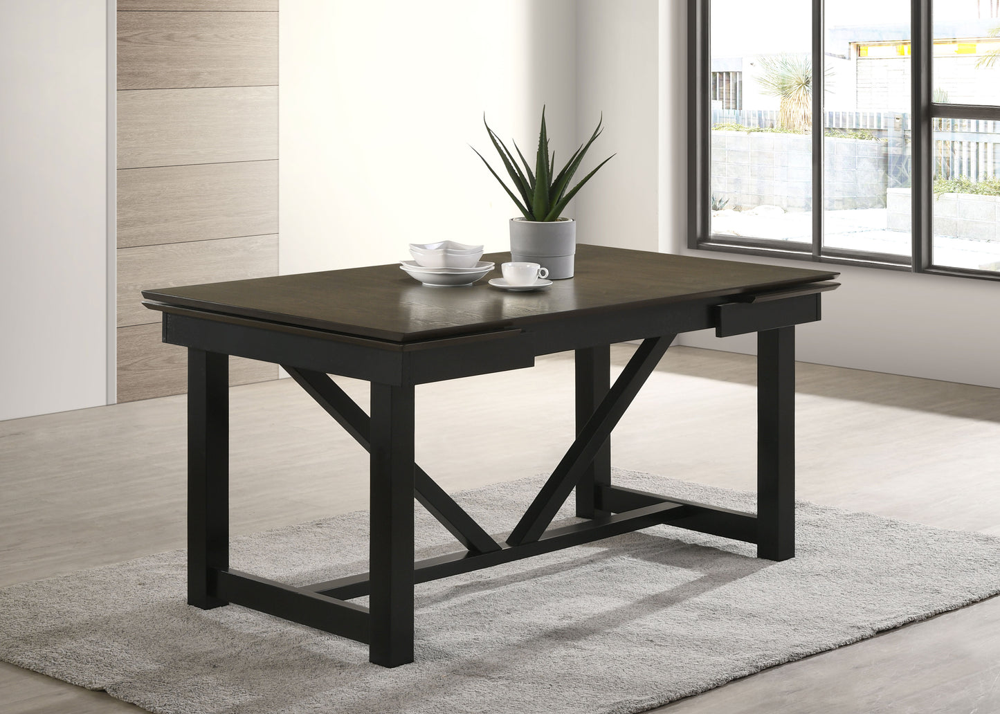 Malia Rectangular 87-inch Extension Leaf Dining Table Oak