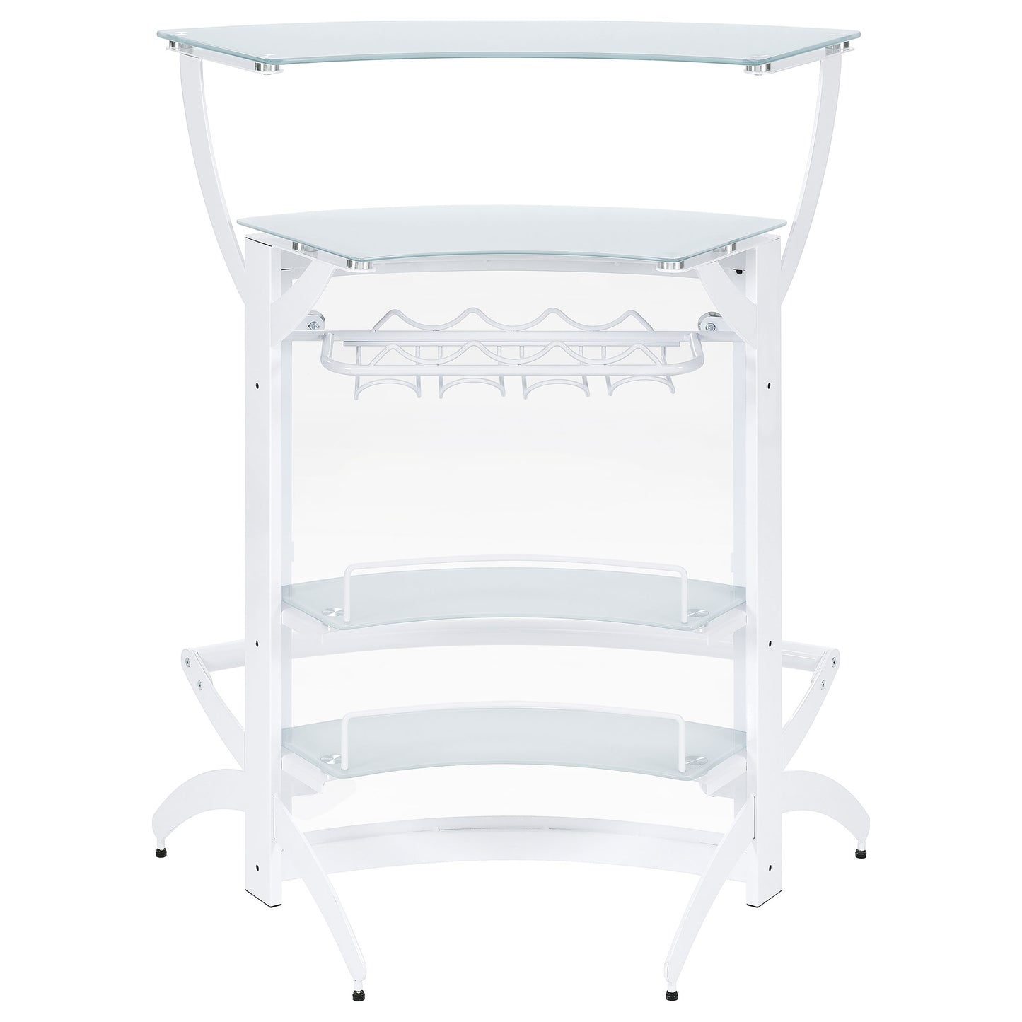 Dallas 2-shelf Curved Freestanding Home Bar Cabinet White