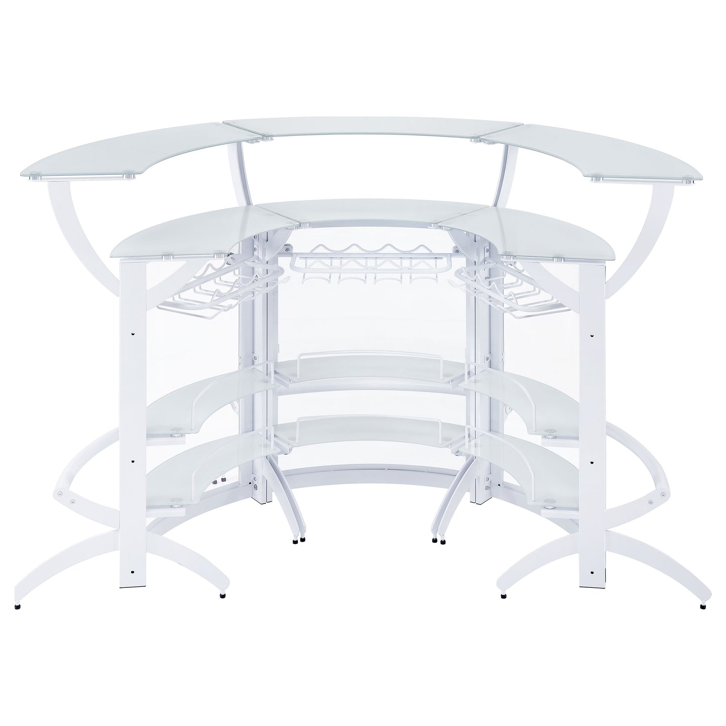 Dallas 3-piece Curved Freestanding Home Bar Cabinet White