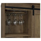 Arlington Sliding Door Home Bar Wine Cabinet Rustic Oak