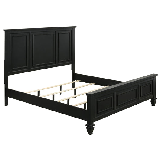 Sandy Beach Wood Eastern King Panel Bed Black