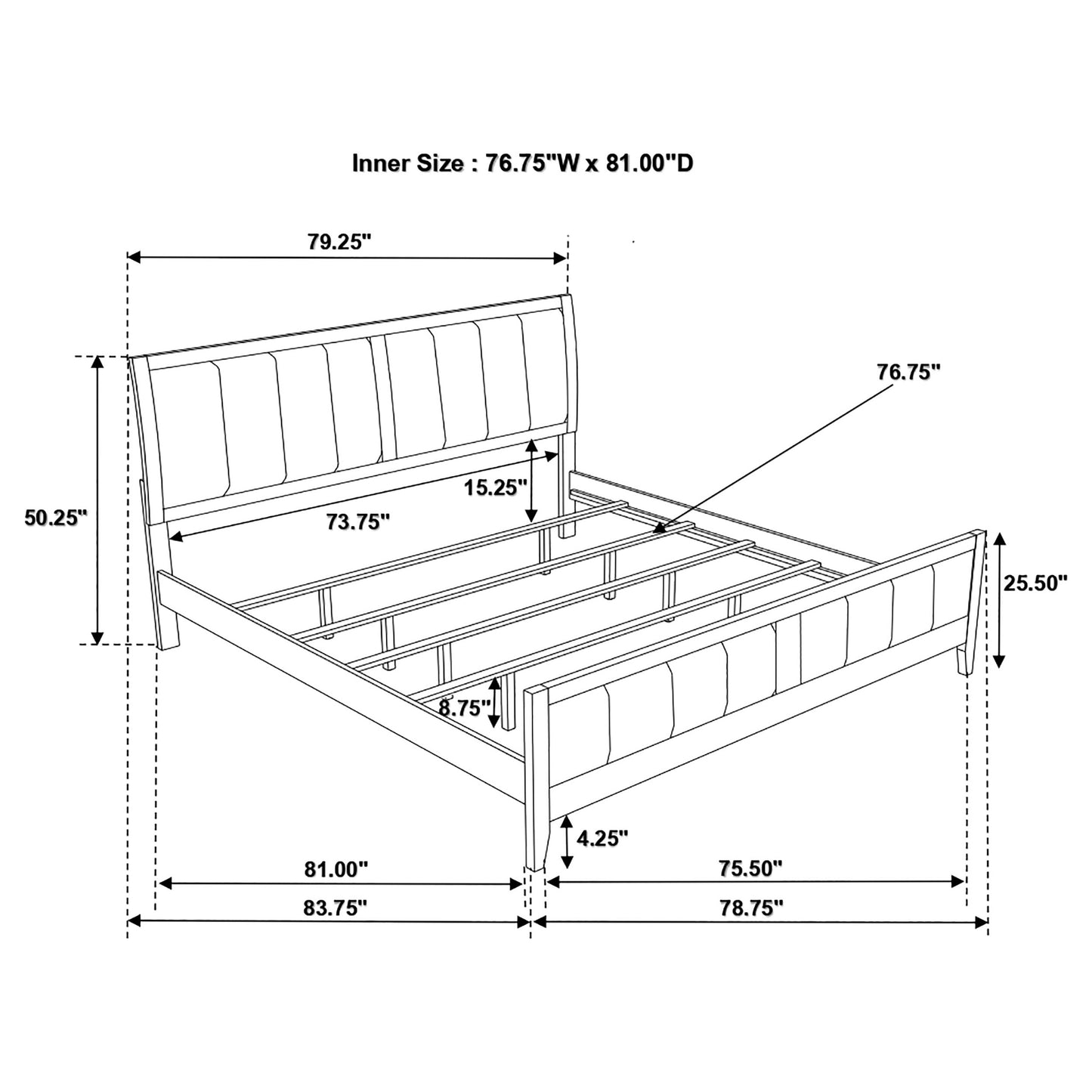 Carlton Wood Eastern King Panel Bed Cappuccino