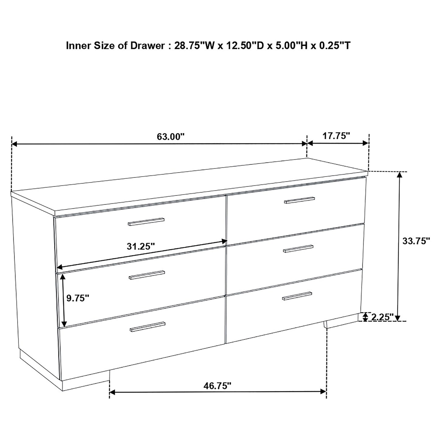 Felicity 5-piece Queen Bedroom Set White High Gloss