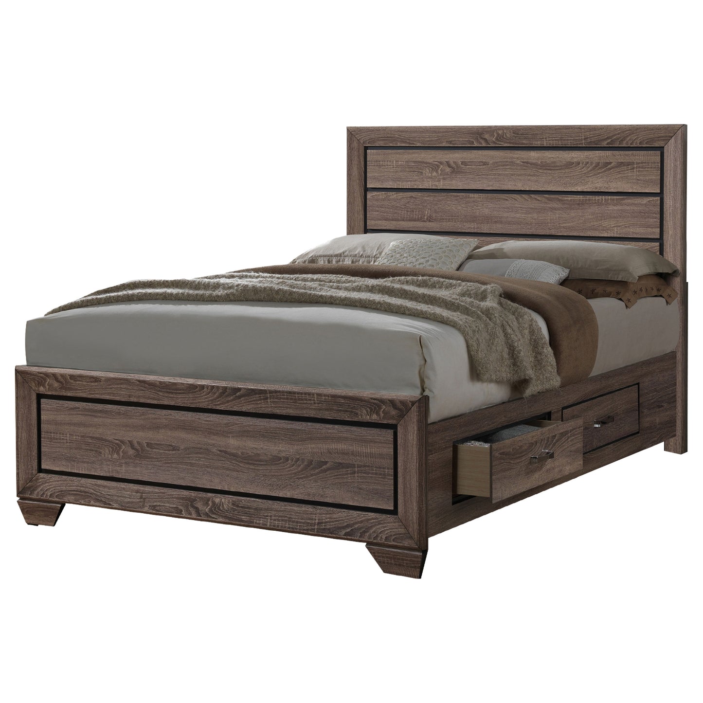 Kauffman 5-piece Eastern King Bedroom Set Washed Taupe