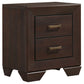 Kauffman 2-drawer Nightstand Dark Cocoa