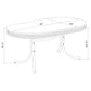 Retro Oval 60-inch Wood Top Dining Table White and Chrome