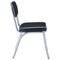 Retro Upholstered Dining Side Chair Black (Set of 2)