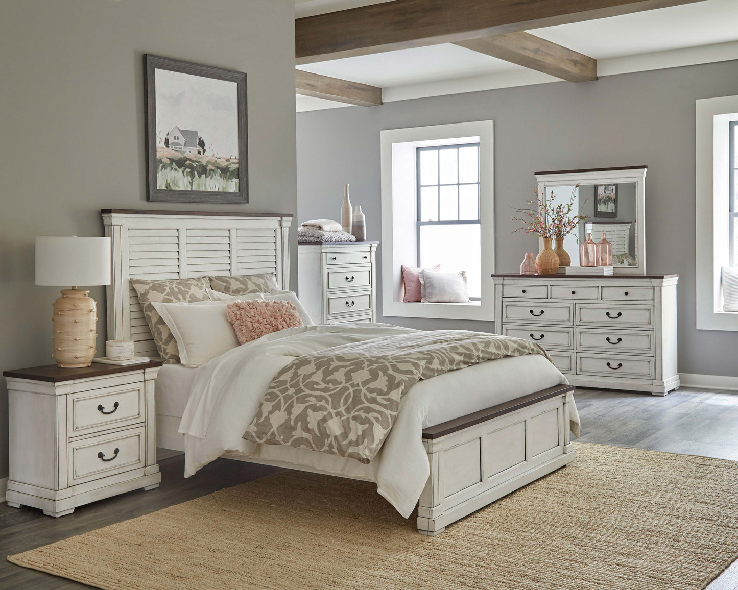 Hillcrest 9-drawer Dresser Distressed White