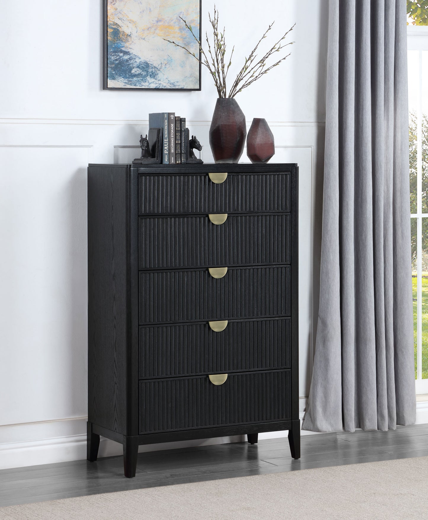 Brookmead 5-drawer Bedroom Chest Black