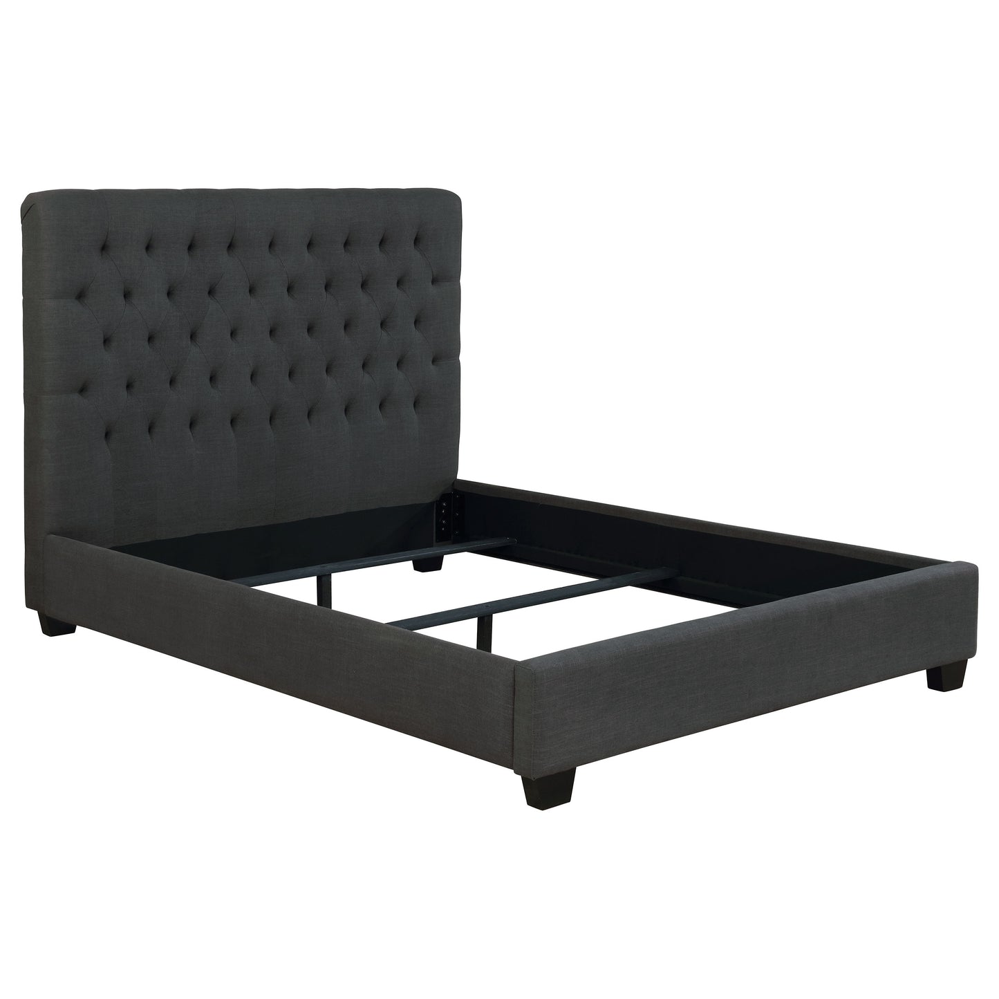 Chloe Upholstered Eastern King Panel Bed Charcoal