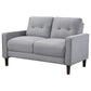 Bowen Upholstered Track Arm Tufted Loveseat Grey