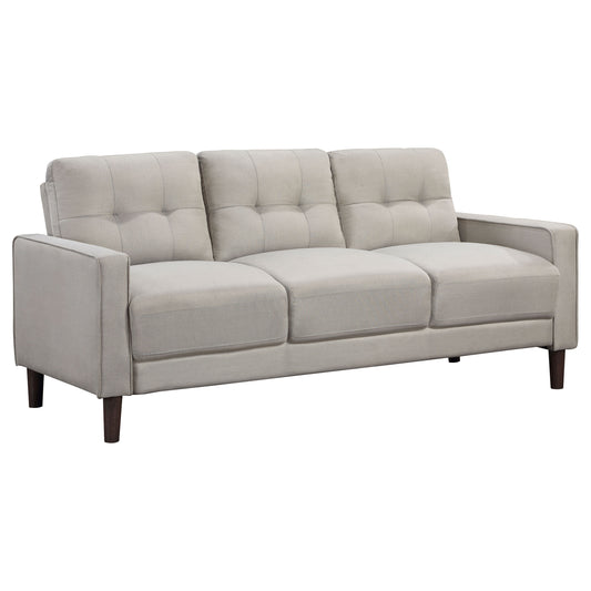 Bowen Upholstered Track Arm Tufted Sofa Beige