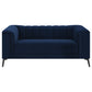 Chalet Upholstered Tuxedo Arm Tufted Loveseat Blue