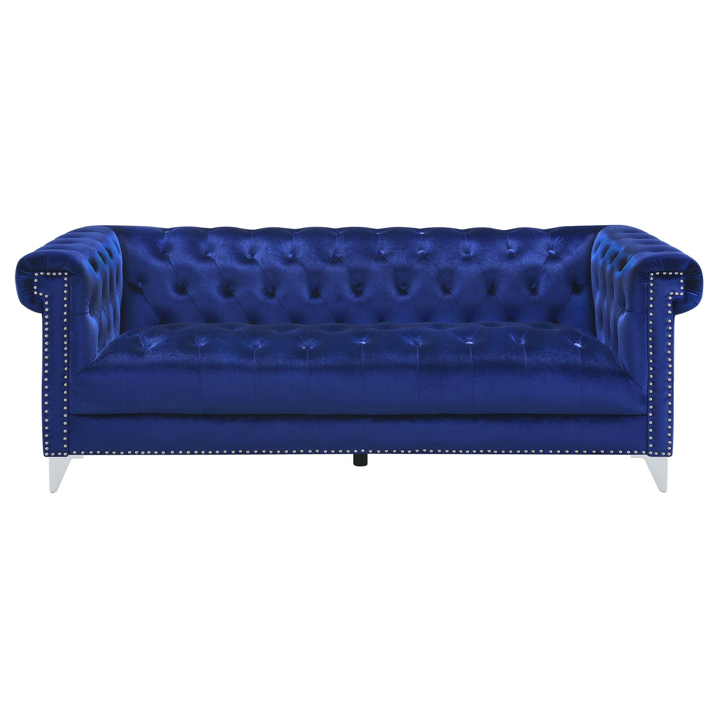 Bleker Upholstered Tuxedo Arm Tufted Sofa Blue