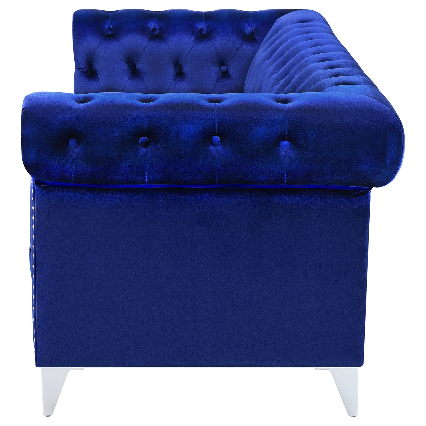 Bleker Upholstered Tuxedo Arm Tufted Sofa Blue