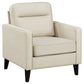 Jonah 3-piece Upholstered Track Arm Sofa Set Ivory