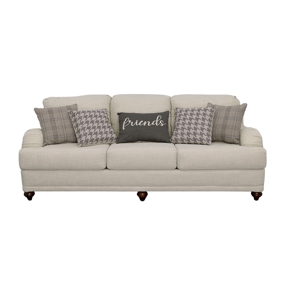 Glenn Upholstered English Arm Sofa Light Grey and Grey