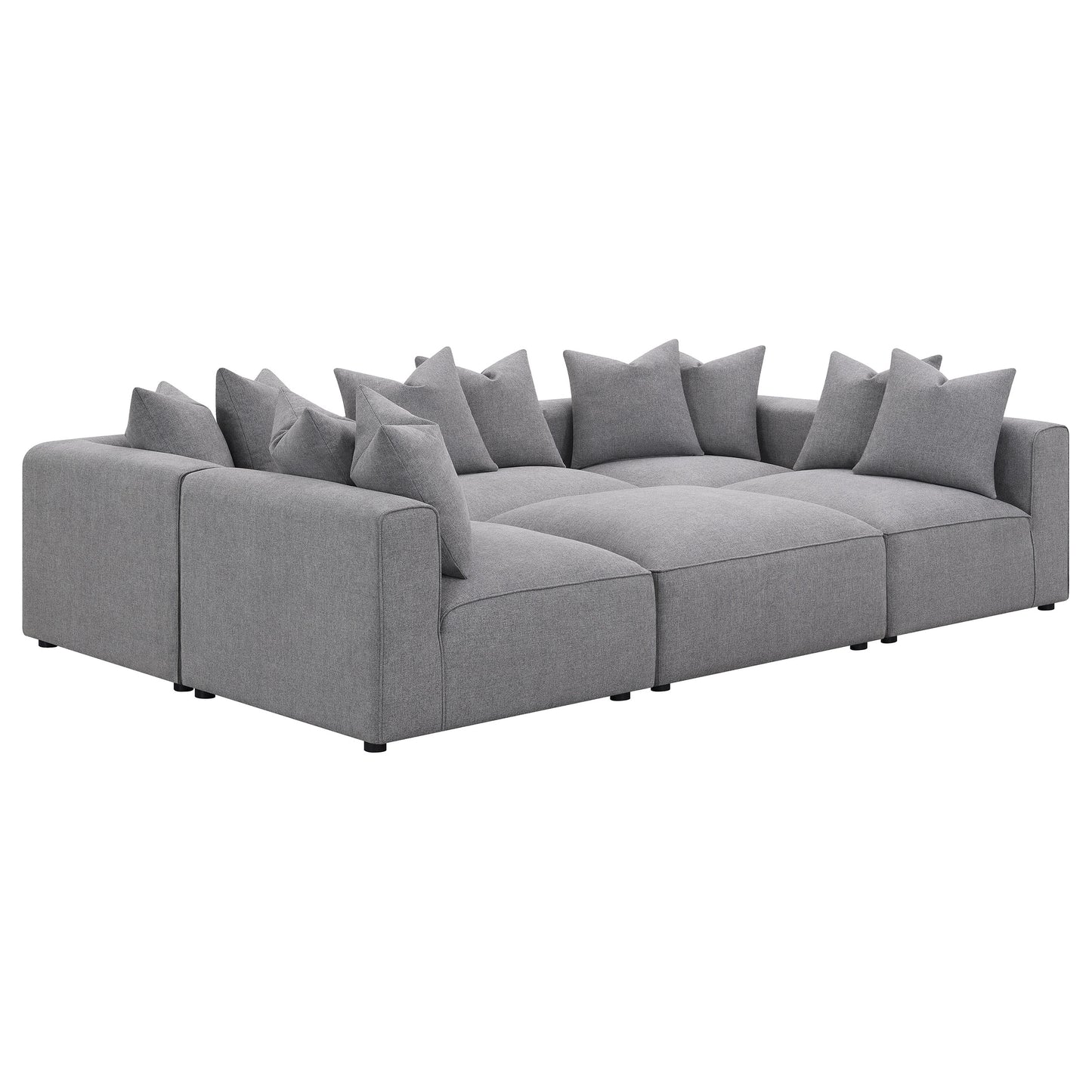 Jennifer 6-piece Upholstered Modular Sectional Grey