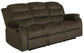 Rodman 3-piece Upholstered Reclining Sofa Set Olive Brown