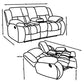 Weissman 3-piece Upholstered Reclining Sofa Set Grey