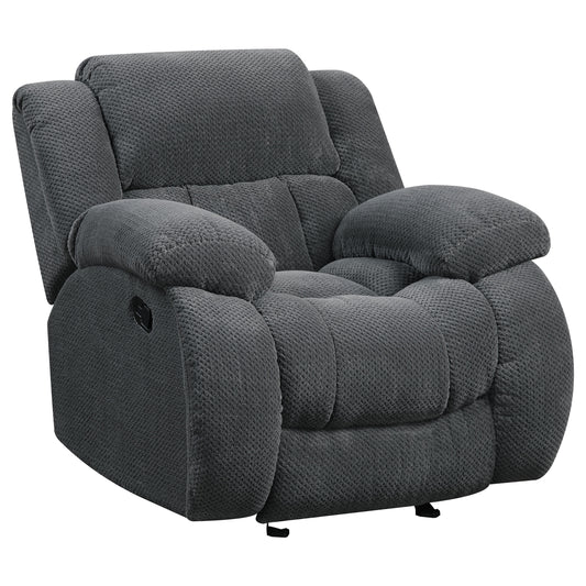 Weissman Upholstered Padded Arm Glider Recliner Grey