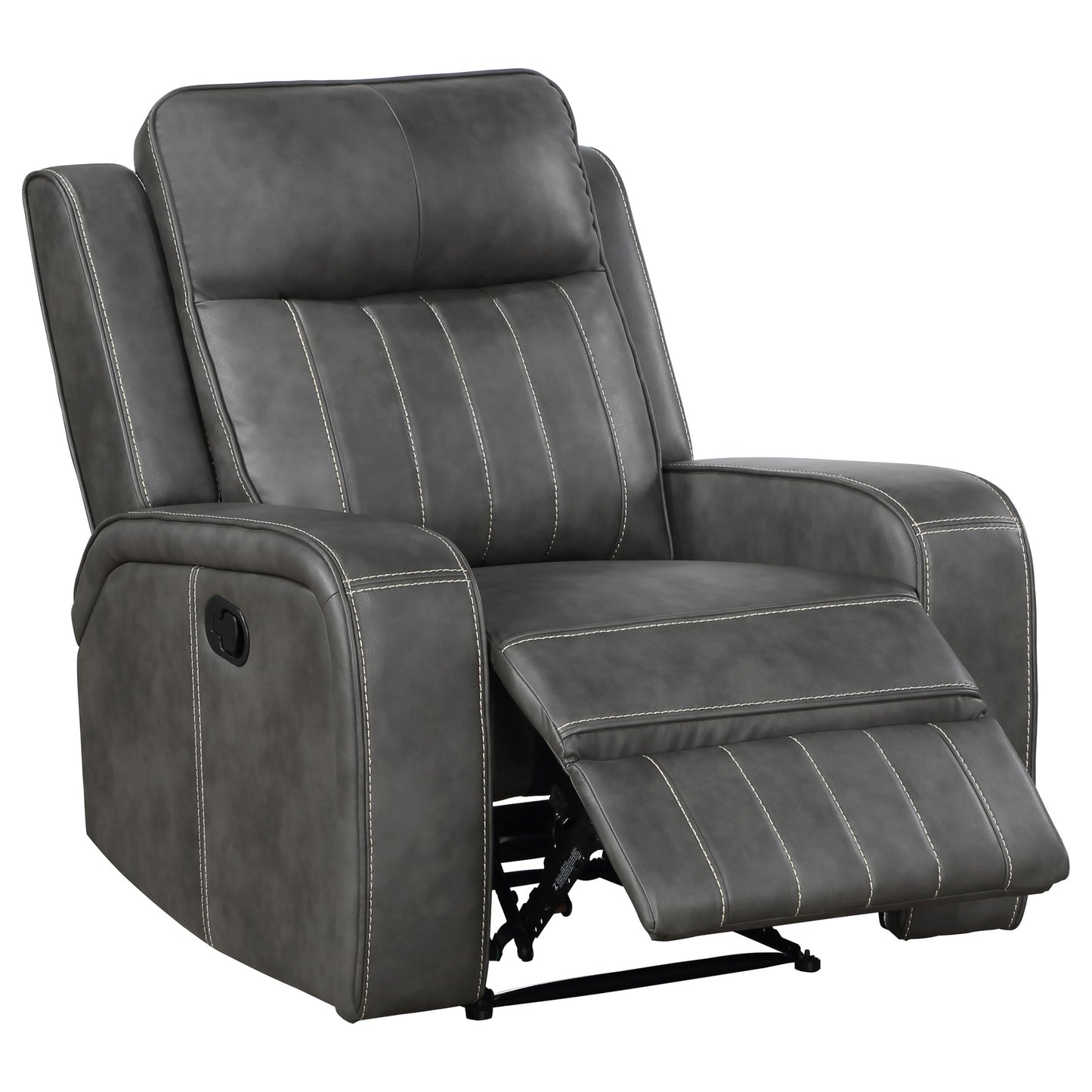 Raelynn Upholstered Track Arm Recliner Grey