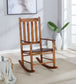 Annie Slat Back Solid Wood Rocking Chair Golden Brown