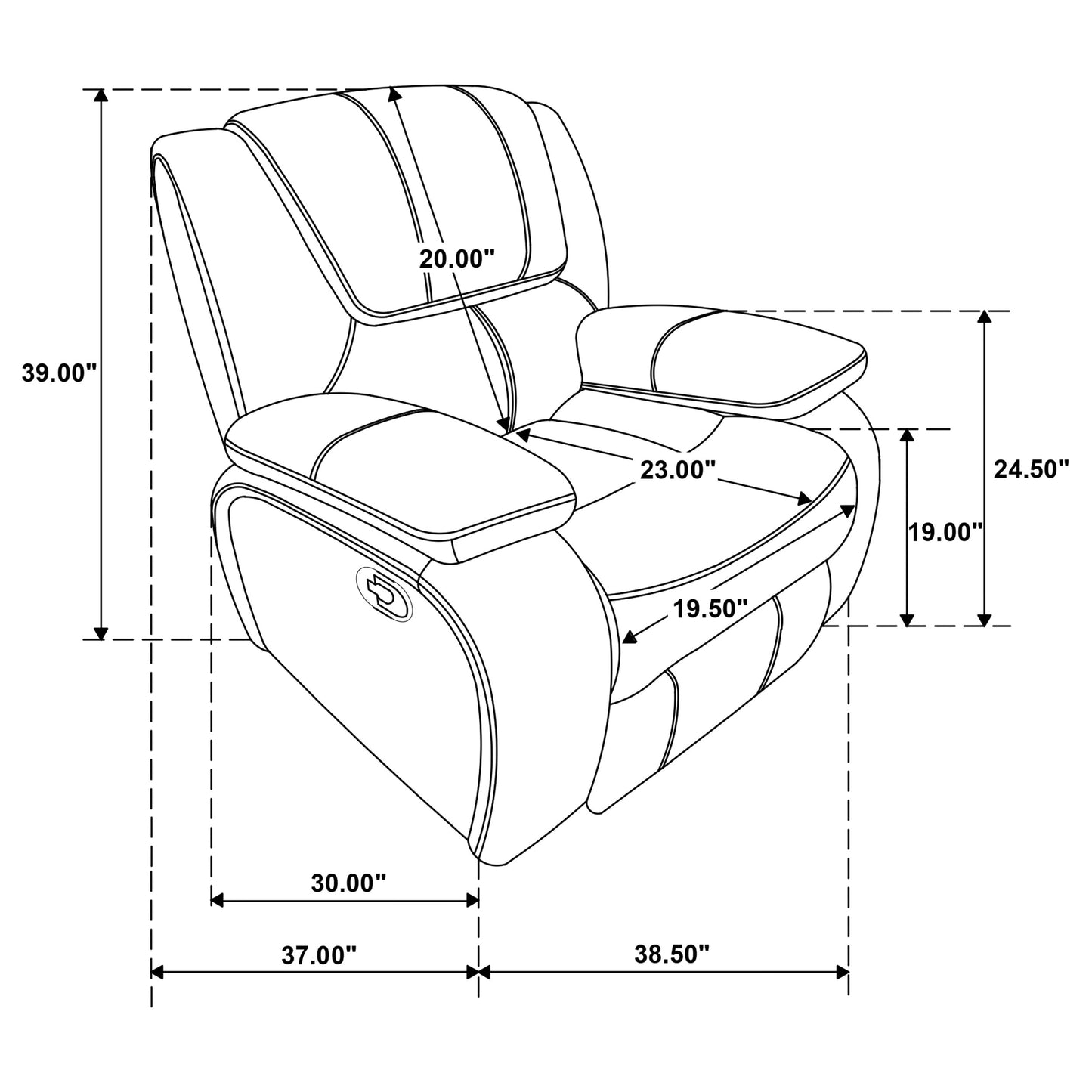 Camila 3-piece Upholstered Motion Reclining Sofa Set Black