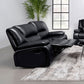 Camila Upholstered Motion Reclining Loveseat Black