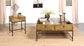 Stephie 4-drawer Square Glass Top Coffee Table Honey Brown