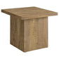 Devar Square Engineered Wood End Table Mango Brown