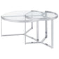 Delia 2-Piece Round Glass Top Nesting Coffee Table Chrome