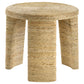 Artina Woven Rattan Round Side End Table Natural Brown