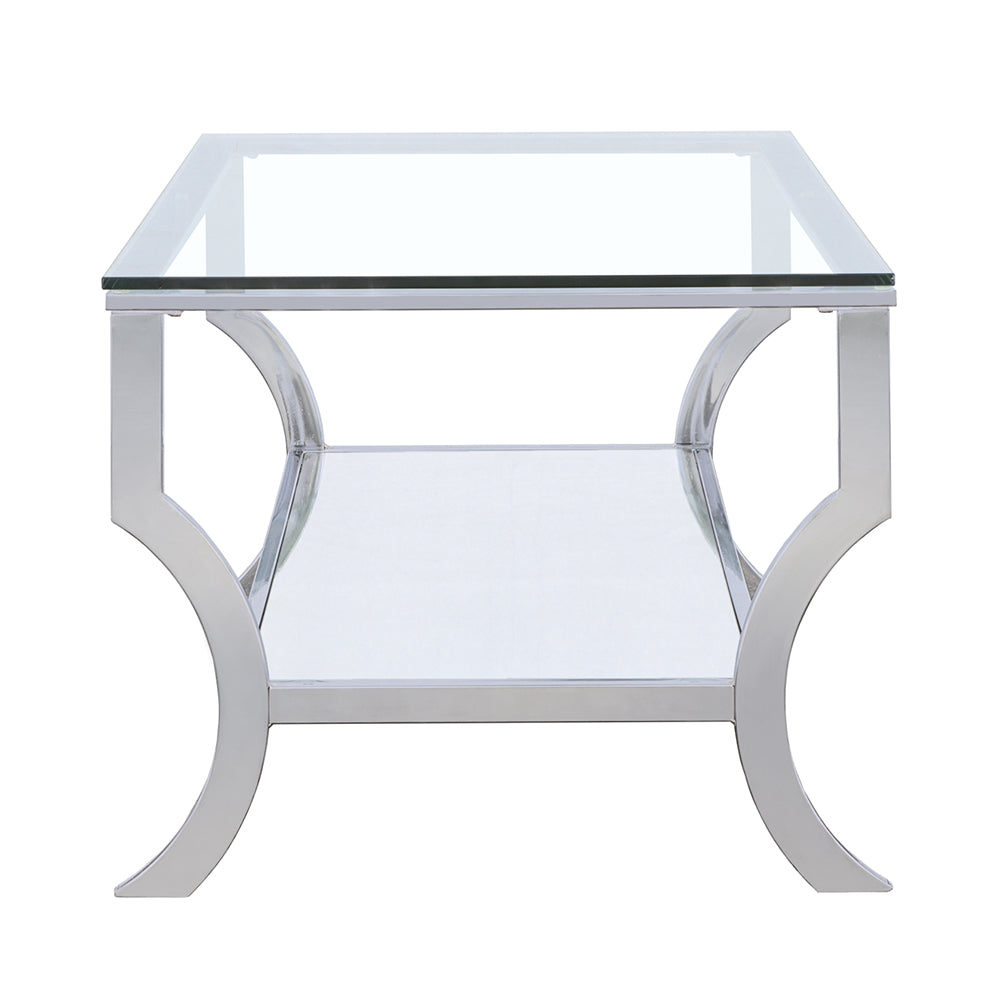 Saide Rectangular Glass Top Coffee Table Chrome