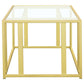 Adri Rectangular Glass Top Coffee Table Matte Brass