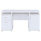 Tracy 55-inch 2-drawer Office Computer Desk White