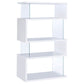 Emelle 63-inch 4-shelf Glass Panel Bookshelf White