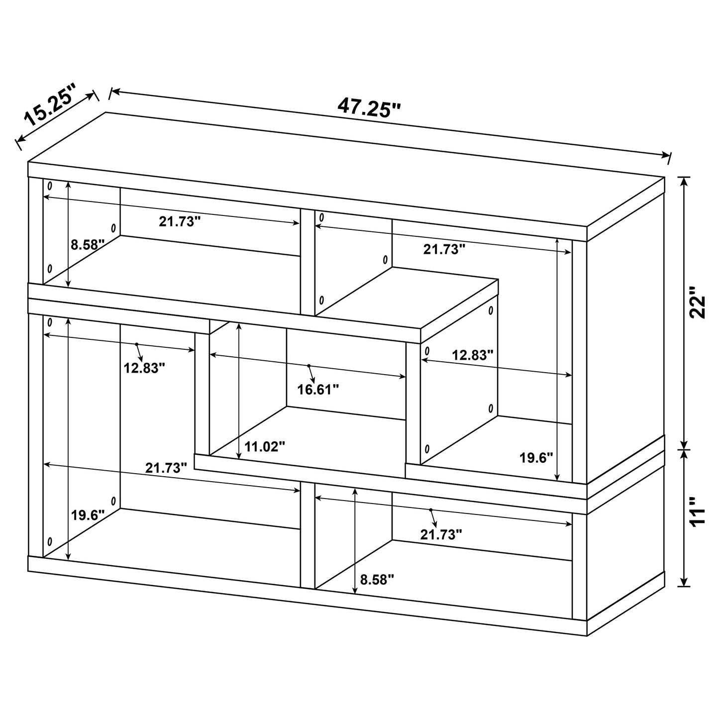 Velma Multipurpose TV Stand and Bookshelf Cappuccino