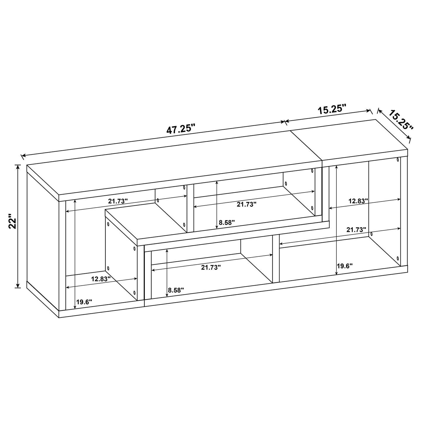 Velma Multipurpose TV Stand and Bookshelf Cappuccino