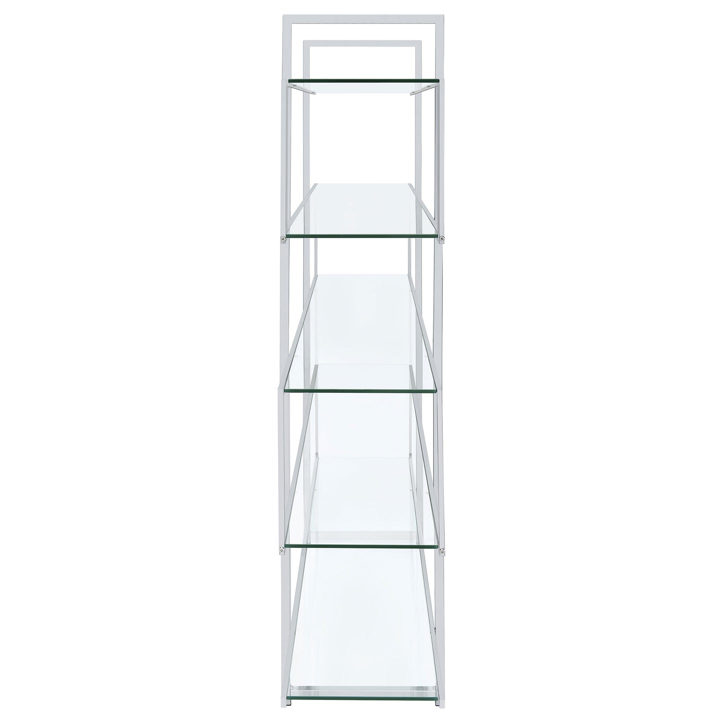 Elmer 63-inch 5-shelf Bookshelf Clear and Chrome