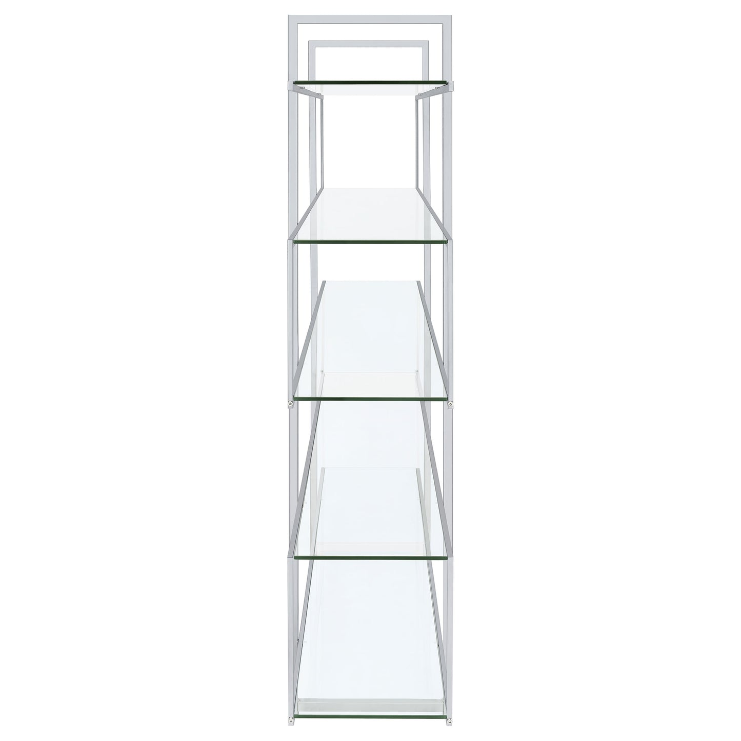 Elmer 63-inch 5-shelf Bookshelf Clear and Chrome