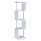 Baxter 67-inch 4-shelf Bookshelf White and Chrome