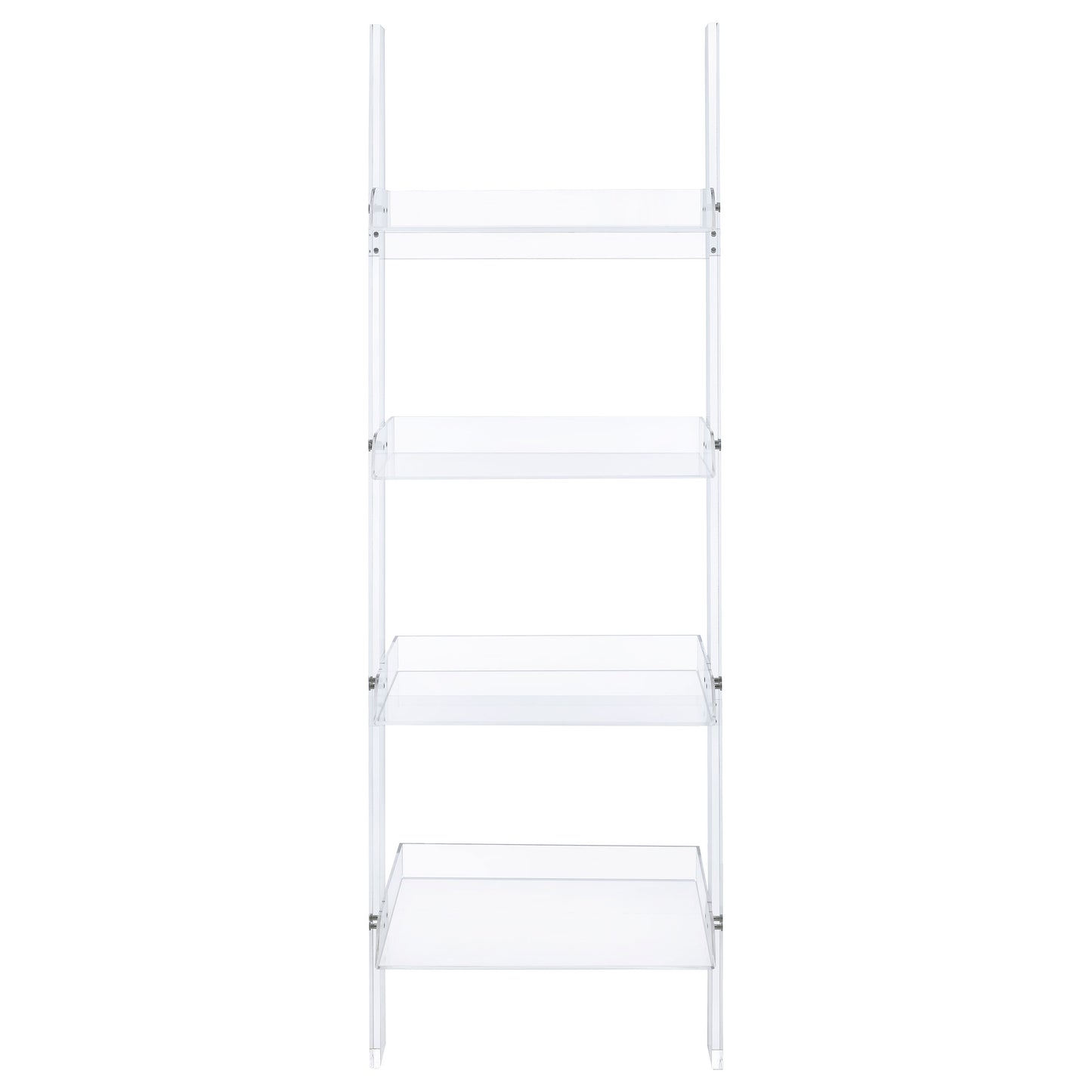 Amaturo 72-inch 4-shelf Acrylic Ladder Bookshelf Clear