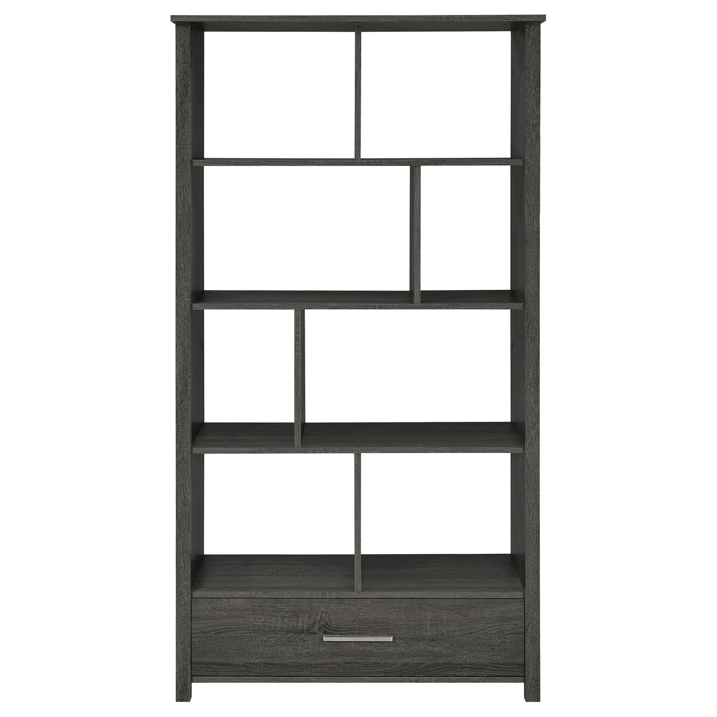 Dylan 68-inch 4-shelf Storage Bookshelf Weathered Grey