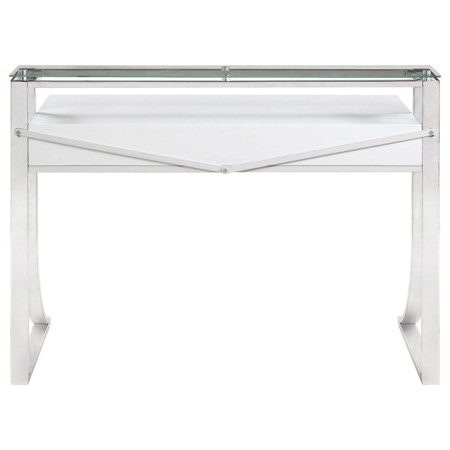 Gemma 48-inch 2-drawer Writing Desk White High Gloss