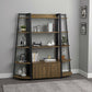 Jacksonville 63-inch 5-shelf Bookshelf Black and Aged Walnut