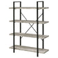 Cole 55-inch 4-shelf Bookshelf Grey Driftwood and Gunmetal