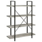 Cole 55-inch 4-shelf Bookshelf Grey Driftwood and Gunmetal