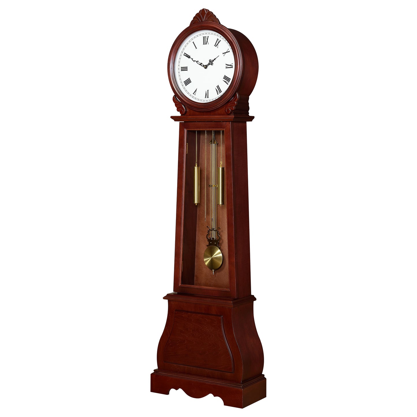 Narcissa Grandfather Clock with Adjustable Chime Brown Red