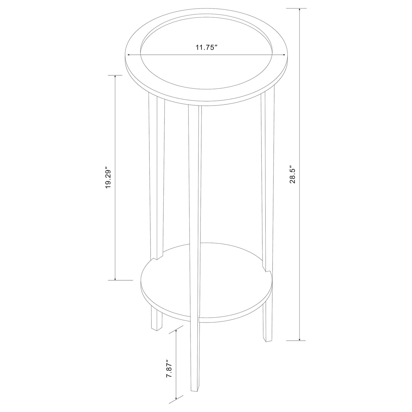 Kirk 1-shelf Round Wood Plant Stand Side Table Espresso